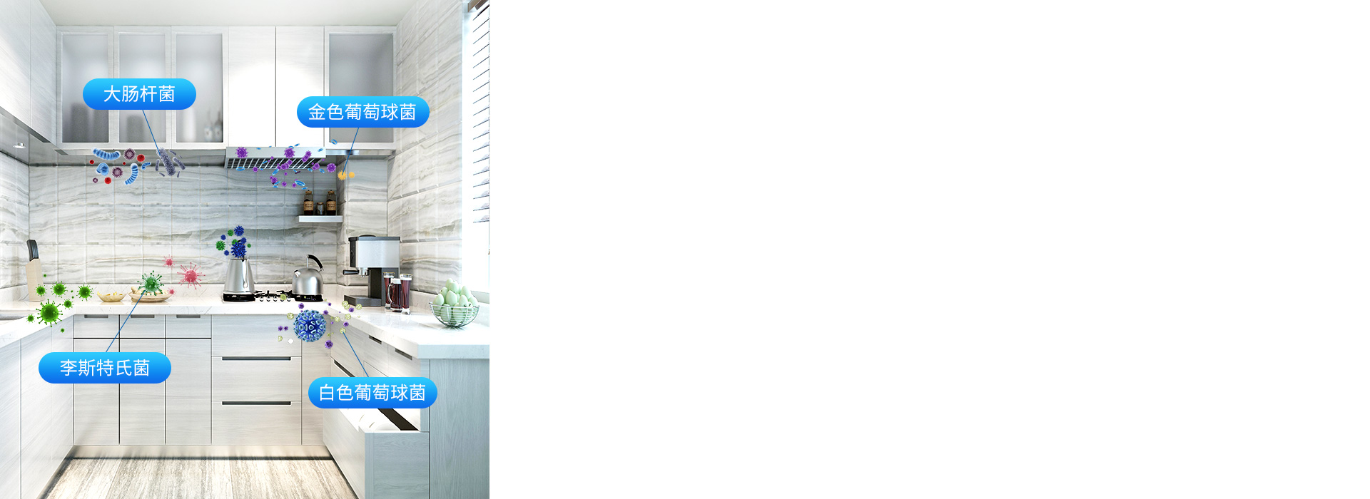 注意！廚房、衛浴間， 很容易滋生細菌！...