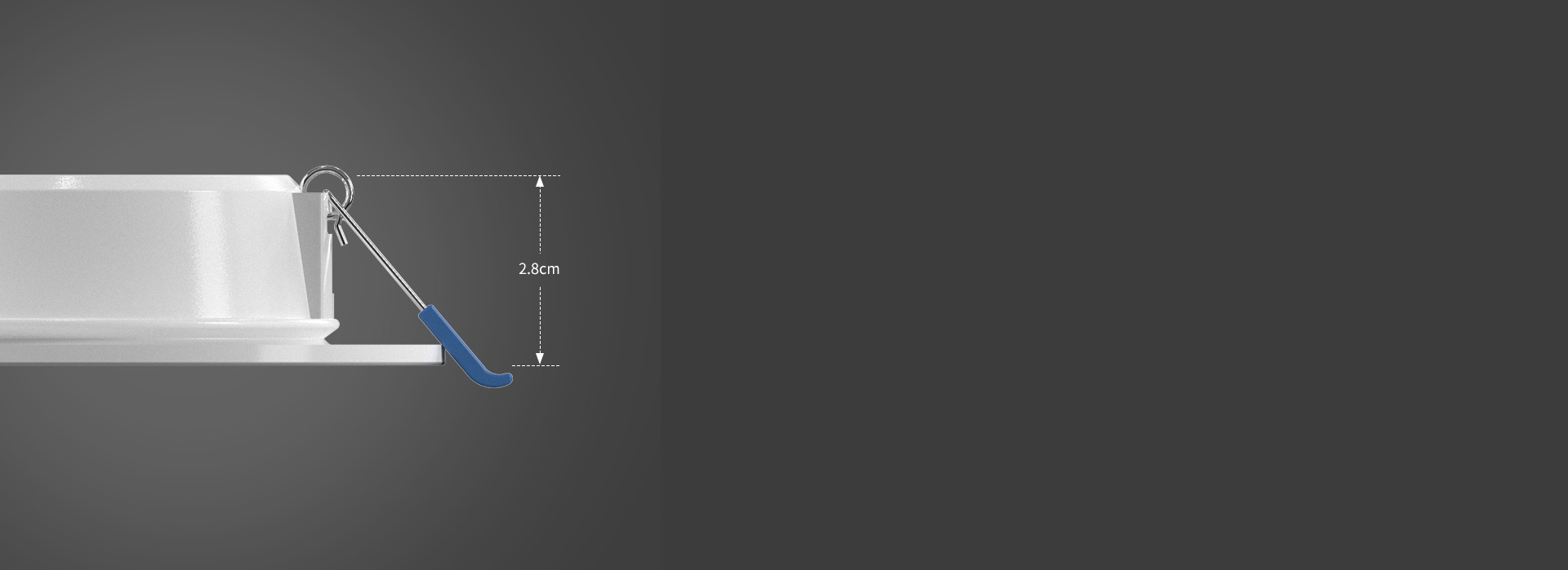 2.8cm纖薄燈體，小空間一樣輕松安裝...